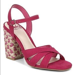 Fergalicious by Fergie Fiance Pink Block Sandals